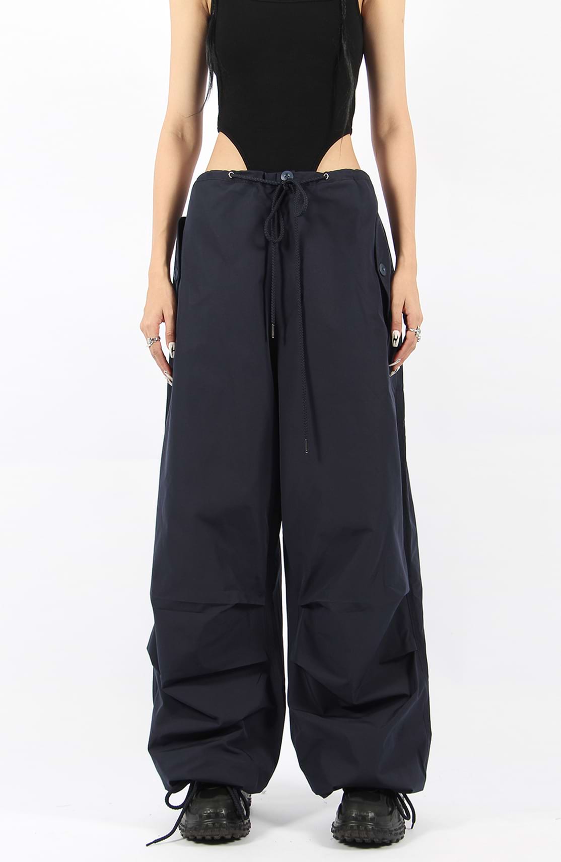 Ruched Drawstring Lightweight Pants