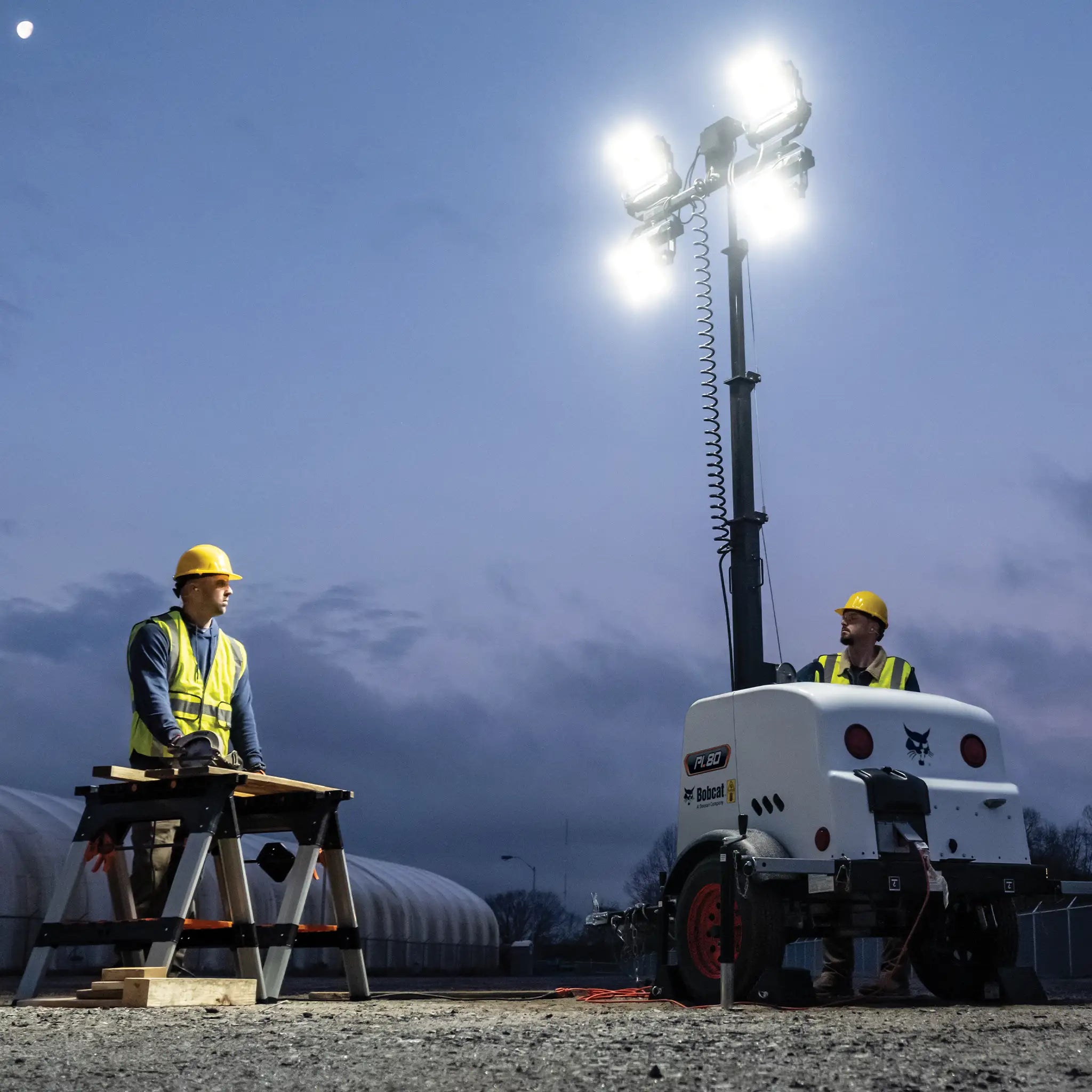 Bobcat LED Lamps on Light Tower