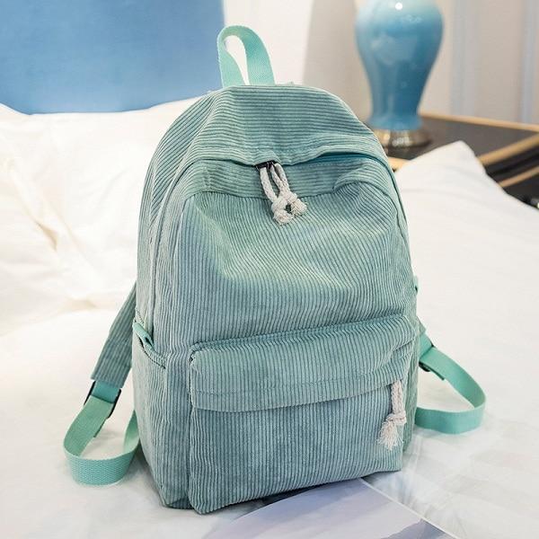 Women's Striped Soft Fabric Corduroy Backpack — More than a backpack