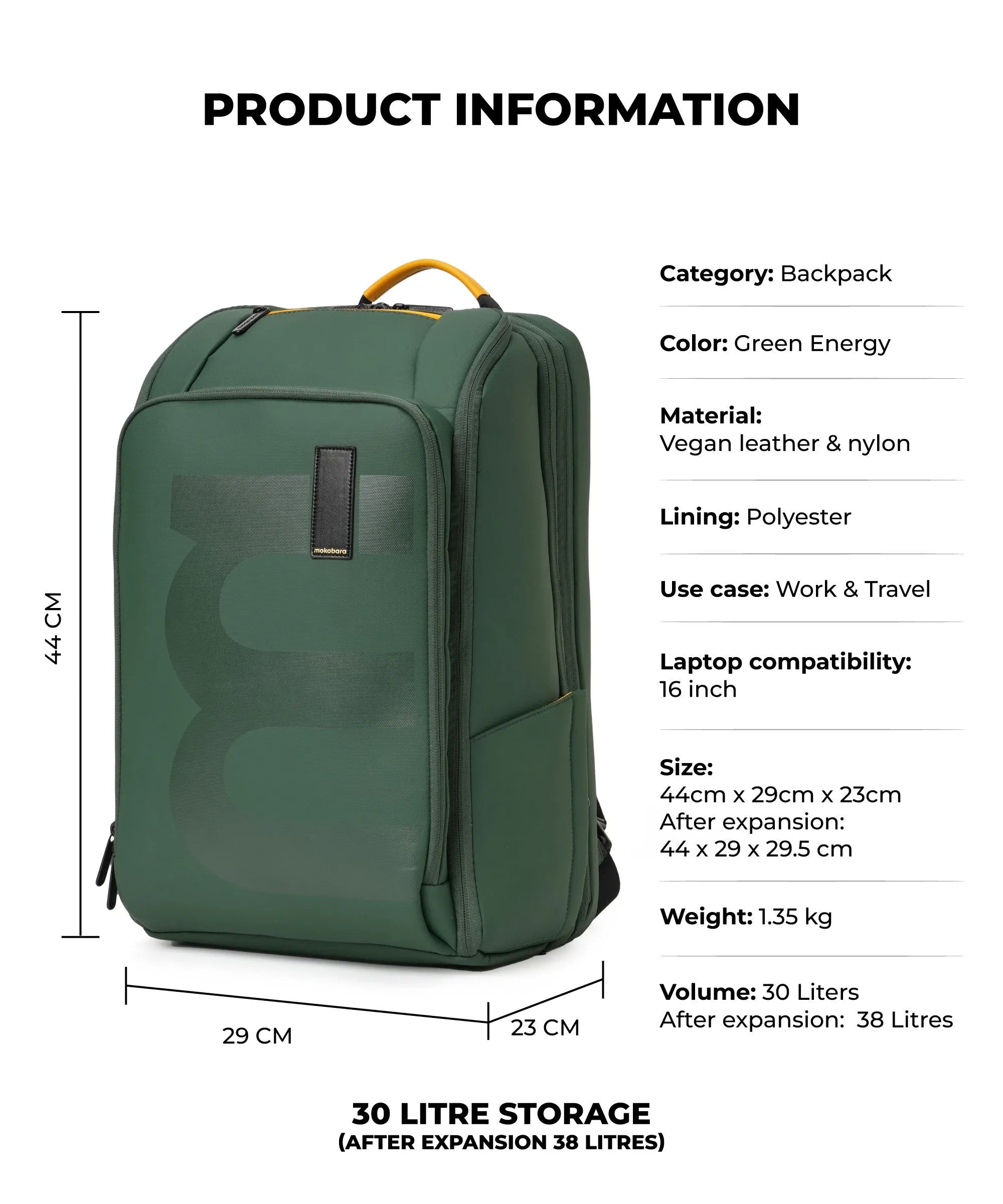 The Em Telescope Backpack - 38 L