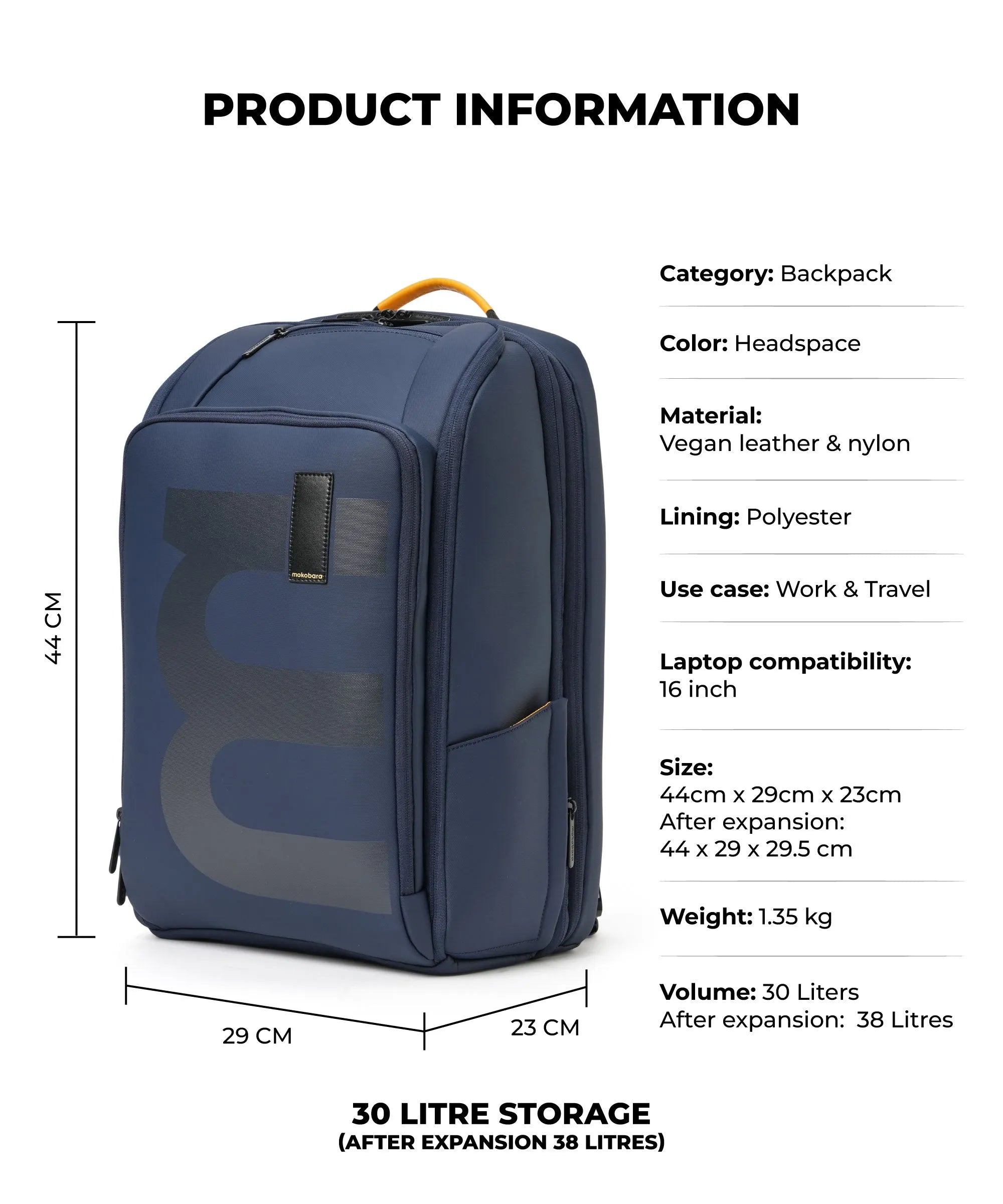 The Em Telescope Backpack - 38 L