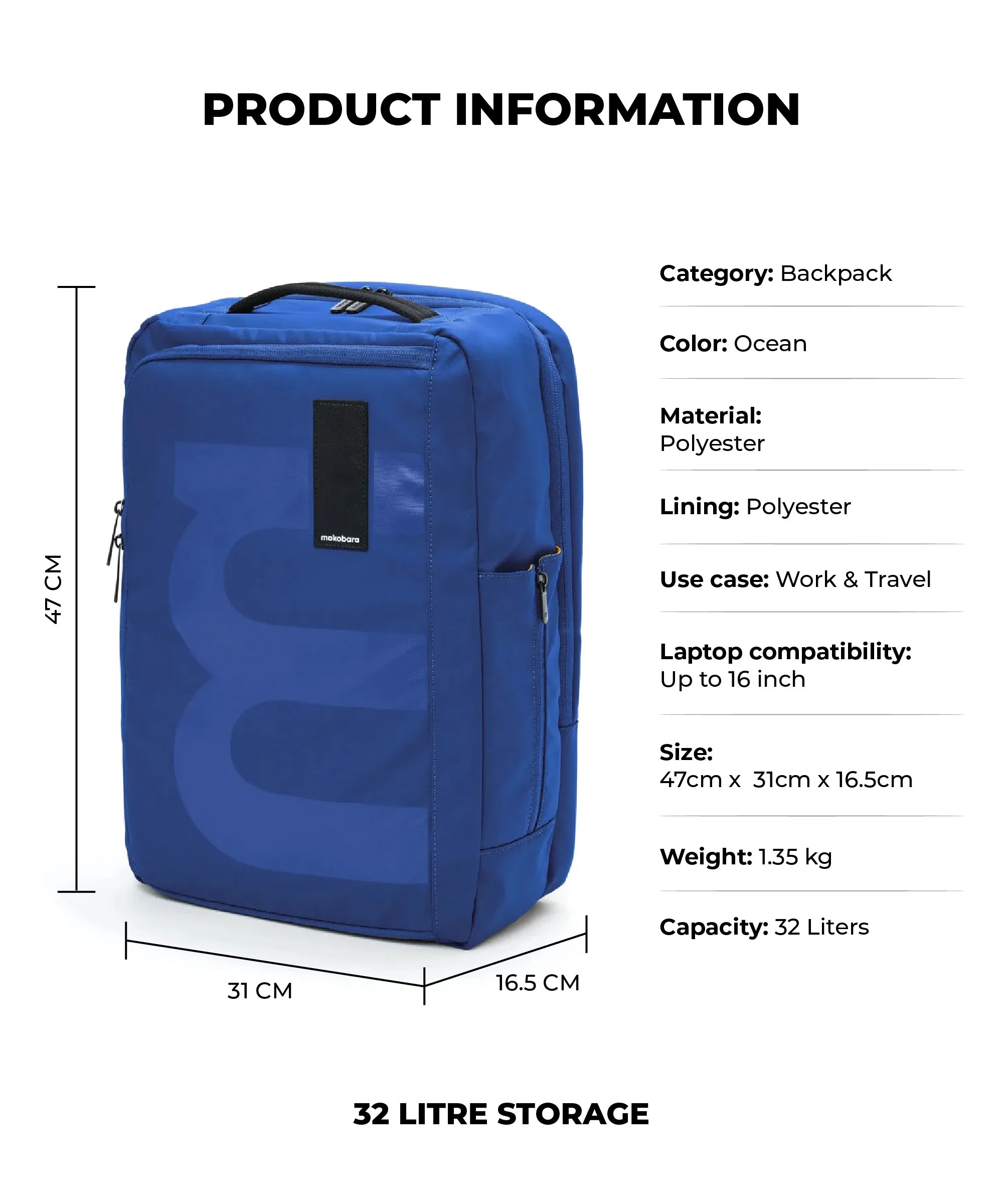 The Em Travel Backpack - 32L