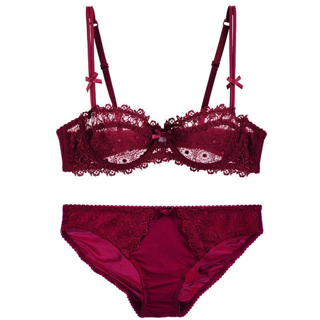 burgundy bra and panty set