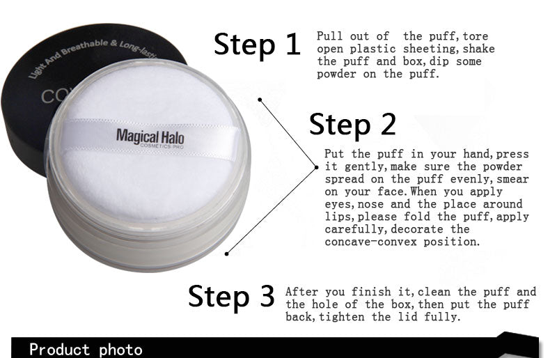 3 Colors Smooth Loose Powder Makeup Transparent Finishing Powder Waterproof Cosmetic