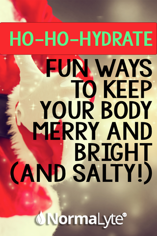 Ho-Ho-Hydrate: Fun Ways to Keep Your Body Merry and Bright (and Salty!) Santa Holding his hands out with salt flying in the background | NormaLyte PURE Electrolyte Capsules