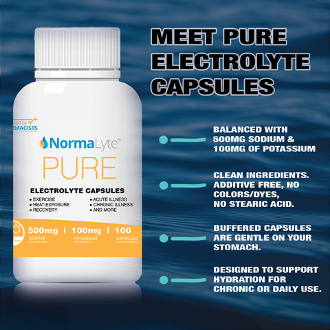 NormaLyte PURE Electrolyte Capsules | NormaLyte ORS Electrolyte and Salt Capsules for POTS and Dysautonomia
