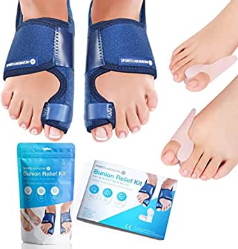 Bunion Corrector Toe Straightener Set - 2 x Bunion Splints, 2 x Big To