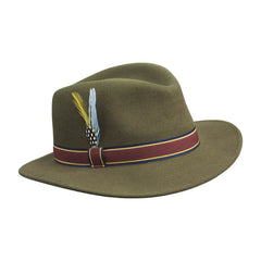 Laksen - Brixton Dame Fedora Cashmere Hat - Loden