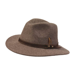 Laksen - Country Fedora Felt Hat - Brown thumbnail