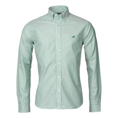 Se Laksen - Eton 100% Oxford Cotton Skjorte- Green hos Hunterspoint