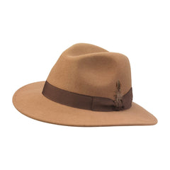 Laksen - Heritage Fedora Cashmere Hat - Camel thumbnail