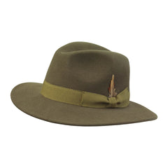 Laksen - Heritage Fedora Cashmere Hat - Loden