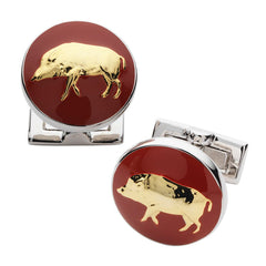 Billede af Laksen - Wild Boar Cufflinks - Blood Orange