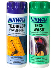 Se Nikwax Twinpack Tech Wash/TX-Direct - Vask og imprænering til vandtæt beklædning - 2 x 300 hos Hunterspoint