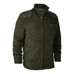 Se Deerhunter - Carlisle strik cardigan med stormliner (Grøn) - 3XL hos Hunterspoint