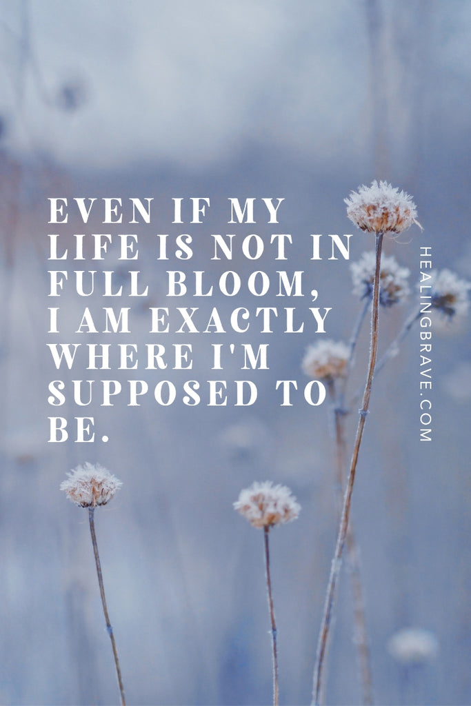"Even if my life is not in full bloom, I am exactly where I'm supposed to be." Use these winter affirmations to help you better appreciate the season you're in. They're for your emotions... the ones that are hard to love. The ones that, when you sit with them and let them breathe and be, will teach you to see the beauty in almost anything. May this be a season of rooting, if not blooming.