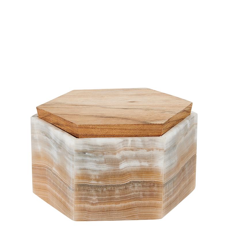 Amber Onyx Hexagon Jewerly Box  (Bsh5026) - bayskyhome product image