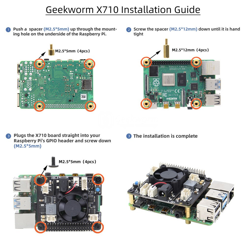 Raspberry Pi X710 Power Management with Wide Voltage Input(6V to 36V), Safe Shutdown Expansion Board
