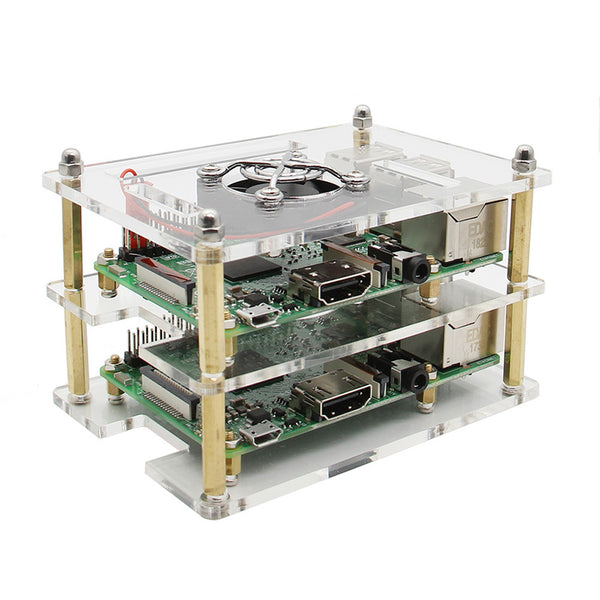  Customized Multi-layer Raspberry Pi Acrylic Case Transparent Shell Enclosure for Raspberry Pi 3 Model B+(Plus)/3B