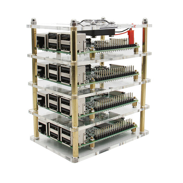 Customized Multi-layer Raspberry Pi Acrylic Case Transparent Shell Enclosure for Raspberry Pi 3 Model B+(Plus)/3B