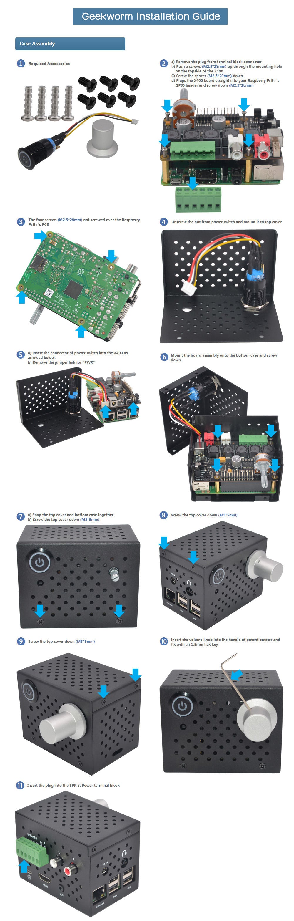  Installation Guide of Raspberry Pi X400 V3.0 Match Aluminum Metal Case with Power Switch