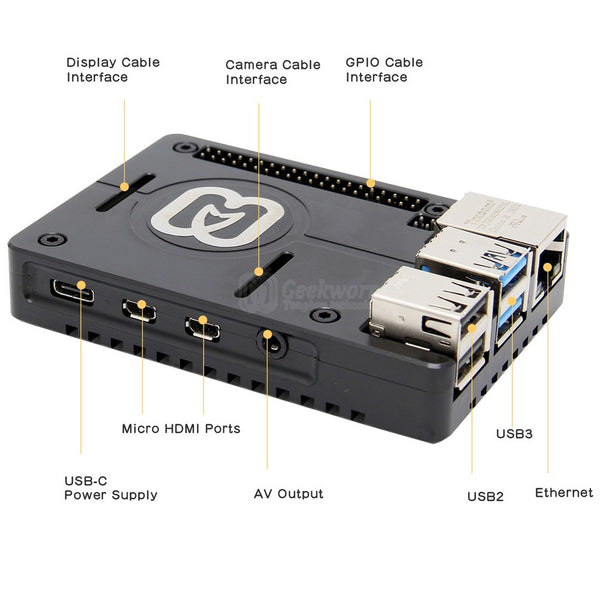 Raspberry Pi 4 Ultra-Thin CNC Aluminum Alloy Passive Cooling Case Compatible with Raspberry Pi 4 Model B Only (N300)