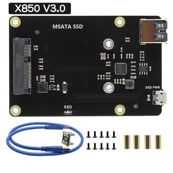 new X850 V3.0 mSATA SSD HAT size Expansion Board