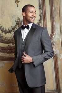 Silver Gray Venice Velvet Slim Fit Tuxedos