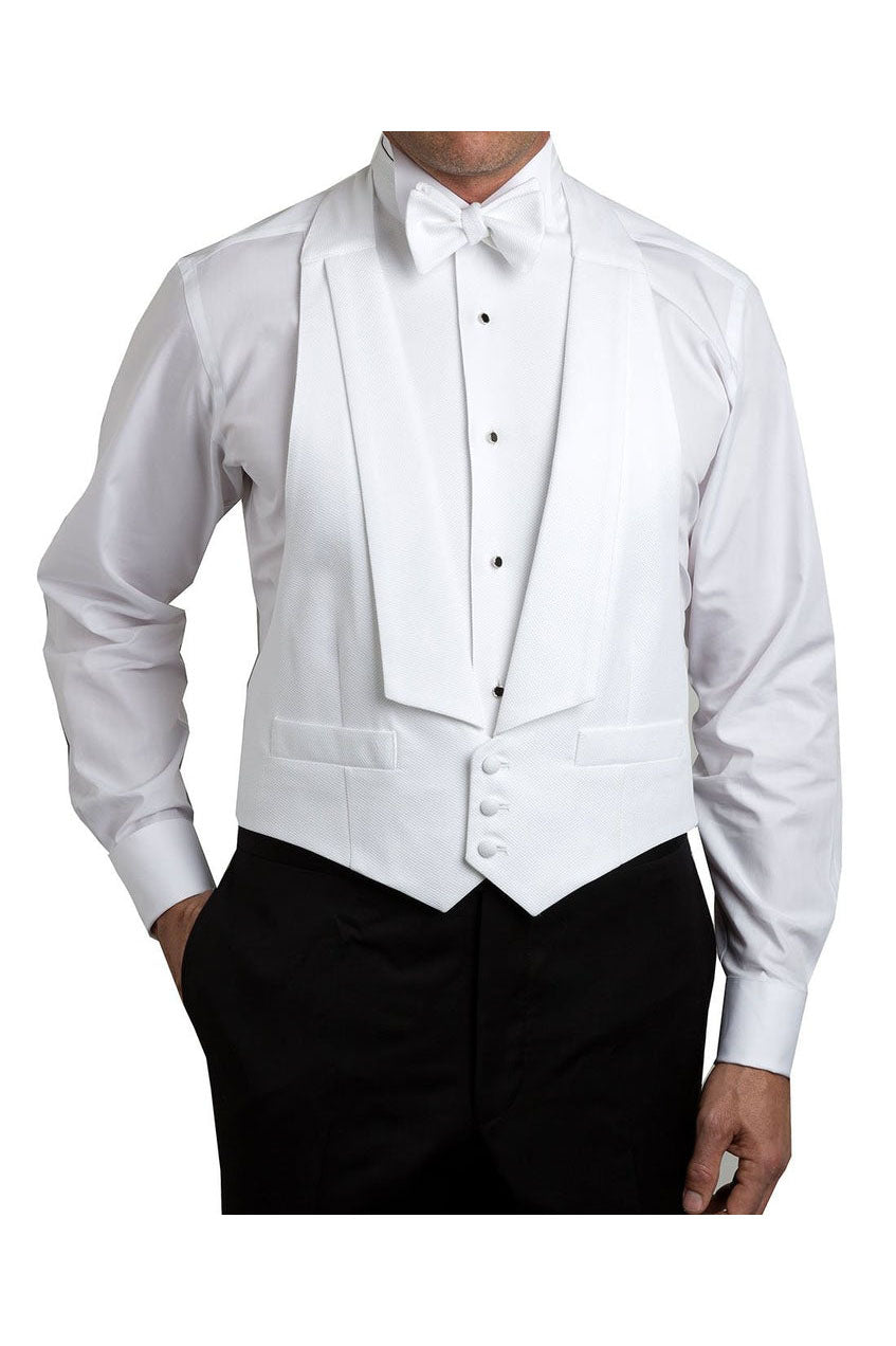 White Pique Backless Tuxedo Vest – Buy4LessTuxedo.com
