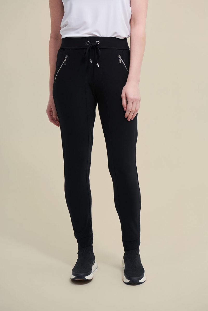 Joseph Ribkoff Black Drawstring Pull On Athleisure Jogger Pants 211317 ...