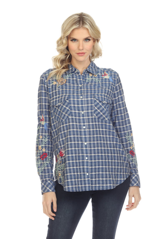 Johnny Was Plus Size Liliana Printed Silk Western Shirt