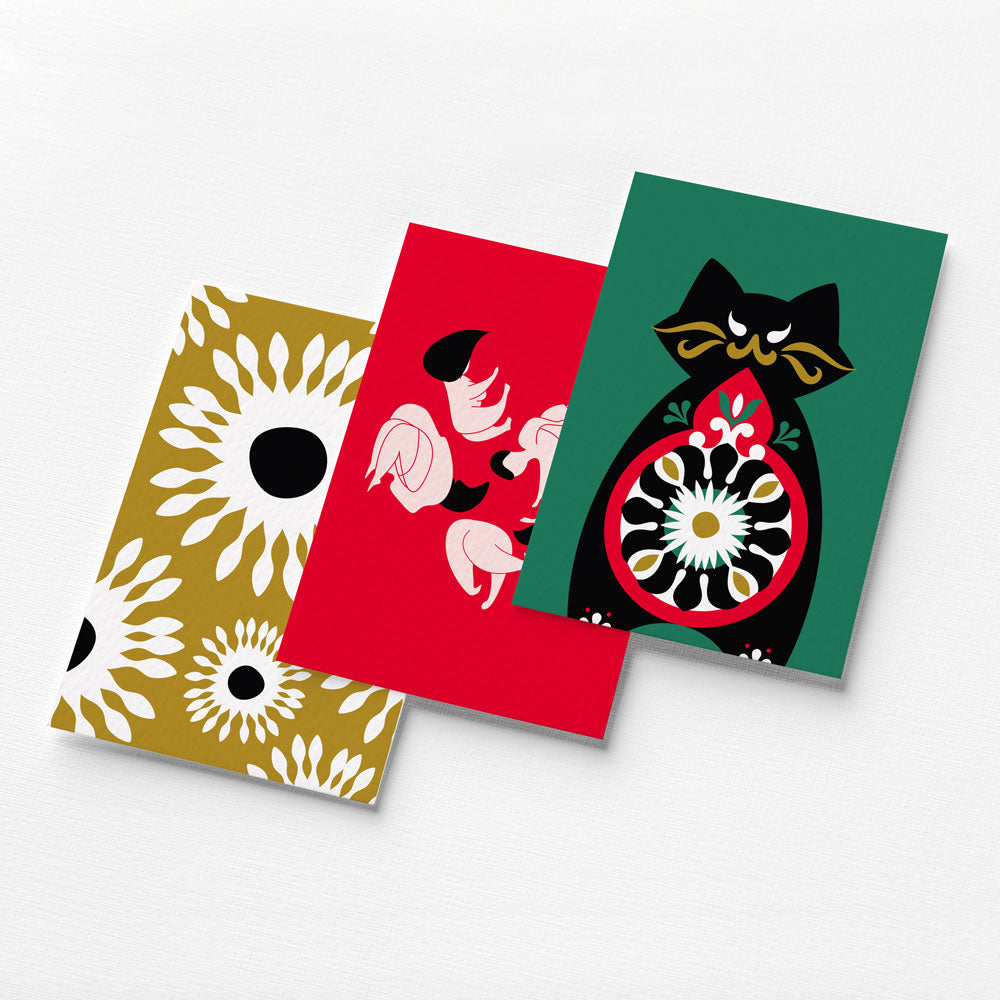 A set of five mesmerising cards depicting the colourful undertones of Mikhail Bulgakov's masterpiece, The Master and Margarita.