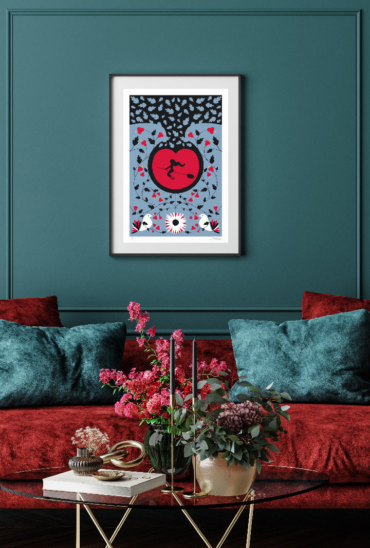 Margarita. Limited edition print designed by Chiara Aliotta. Inspired by the Russian novel, The Master and Margarita.