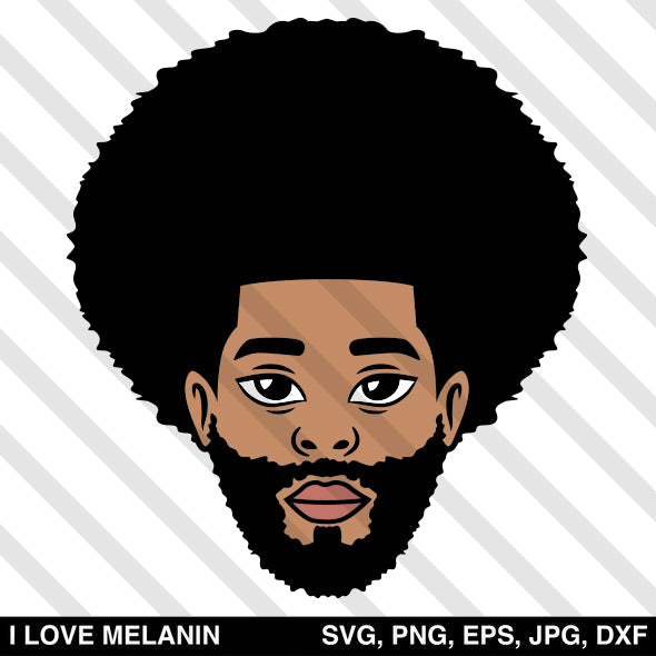 Download Afro Man Beard Svg I Love Melanin