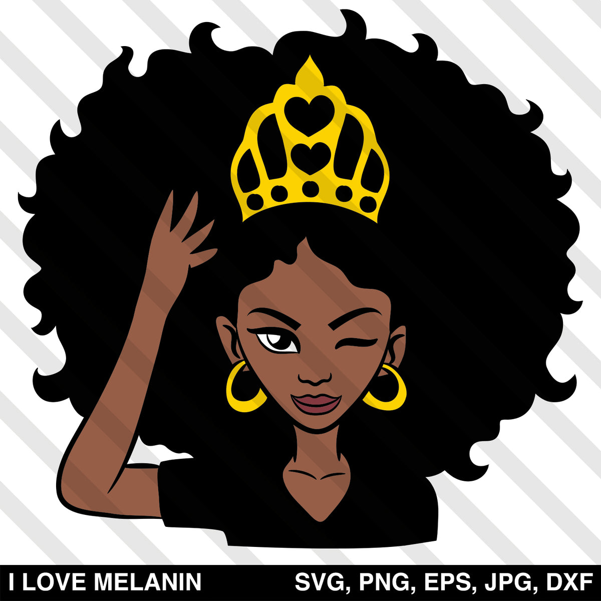 Black Queen Crown Woman SVG - I Love Melanin