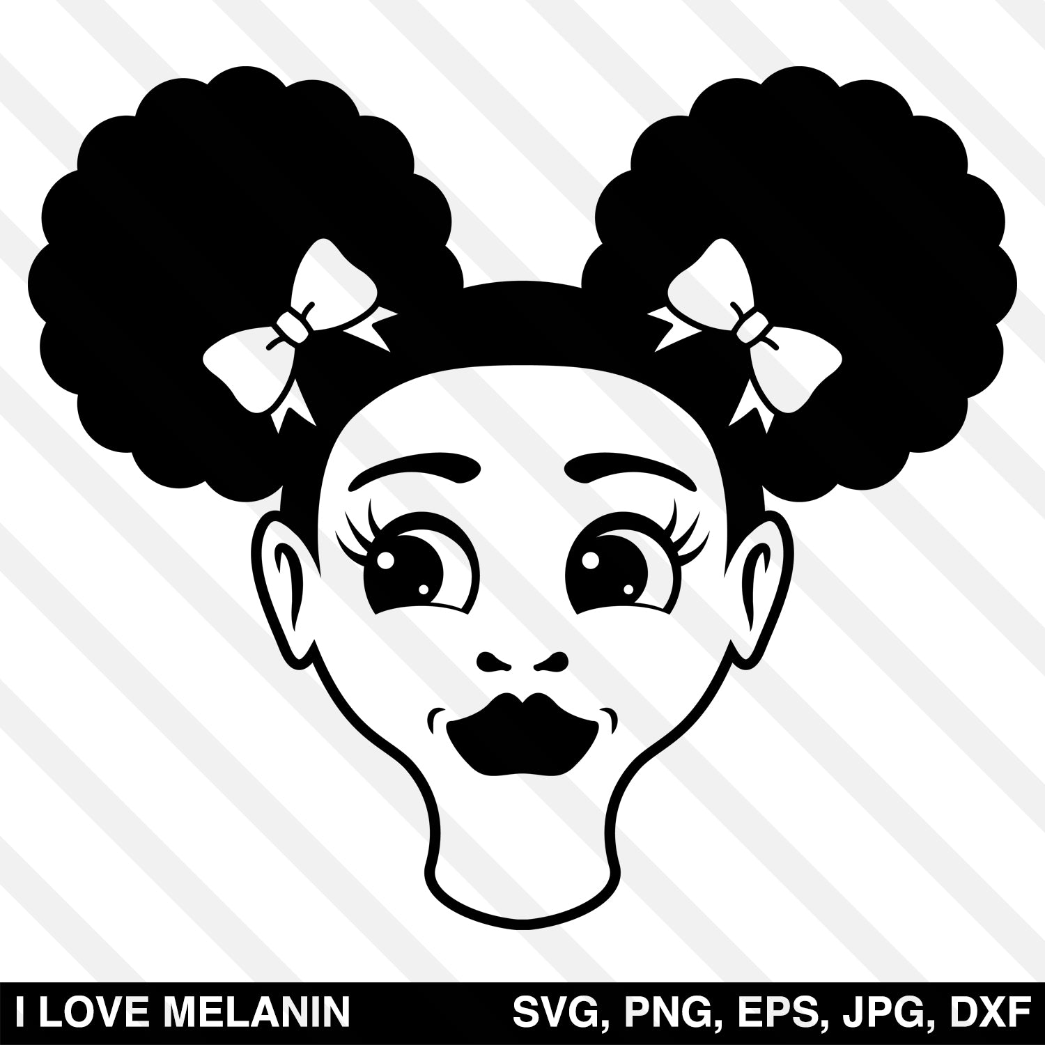 Download Afro Puffs Girl Face SVG - I Love Melanin