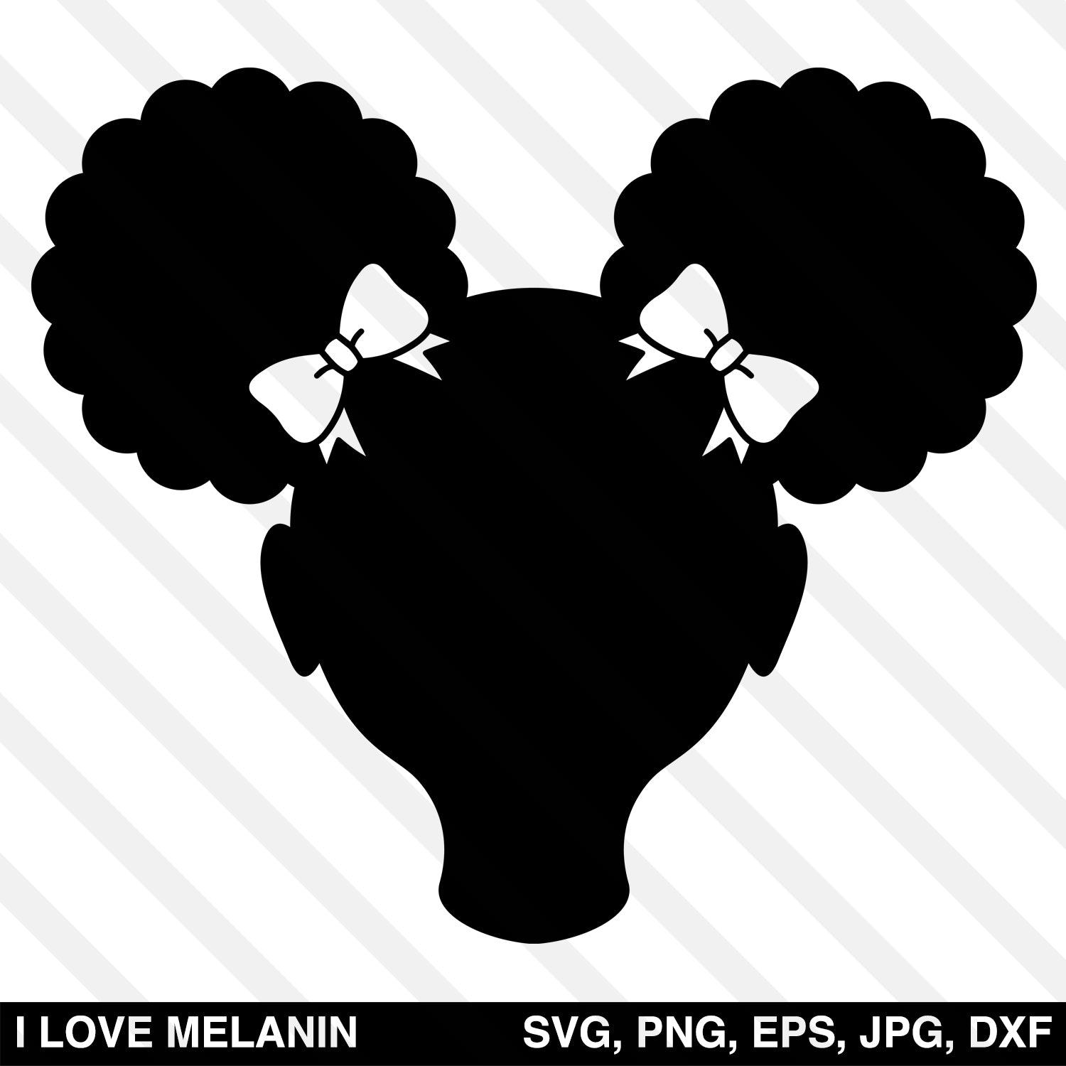 Afro Puffs Girl Silhouette SVG - I Love Melanin