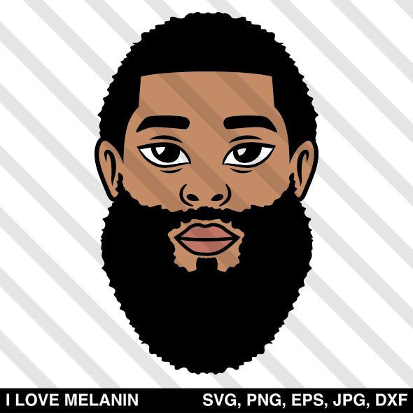 Black Man Beard Svg I Love Melanin