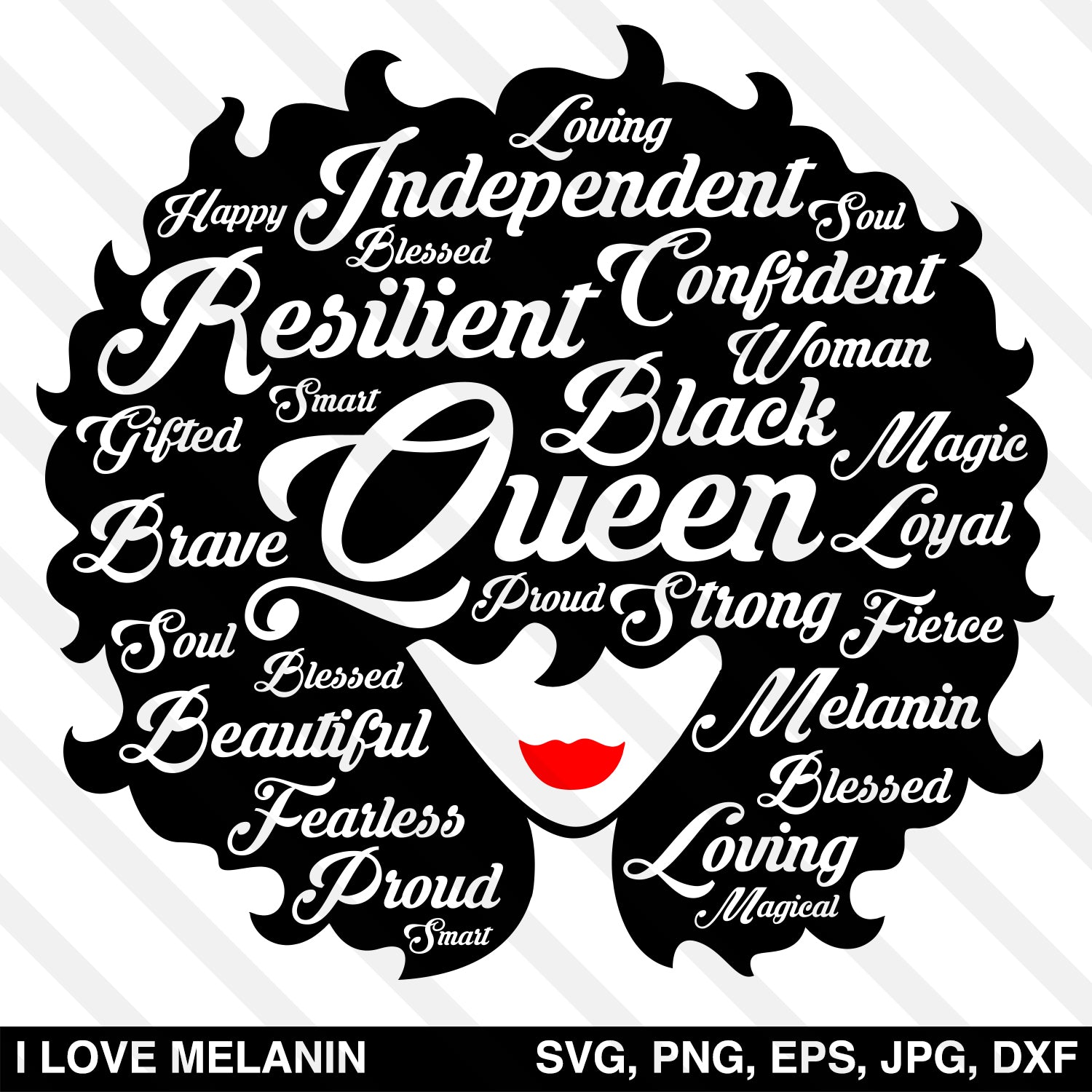 Download Black Queen Afro Woman SVG - I Love Melanin