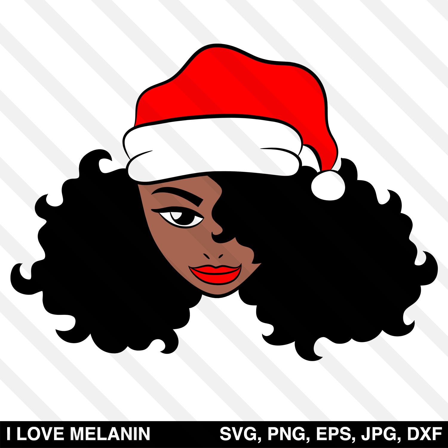 Download Black Santa Claus Woman Svg I Love Melanin
