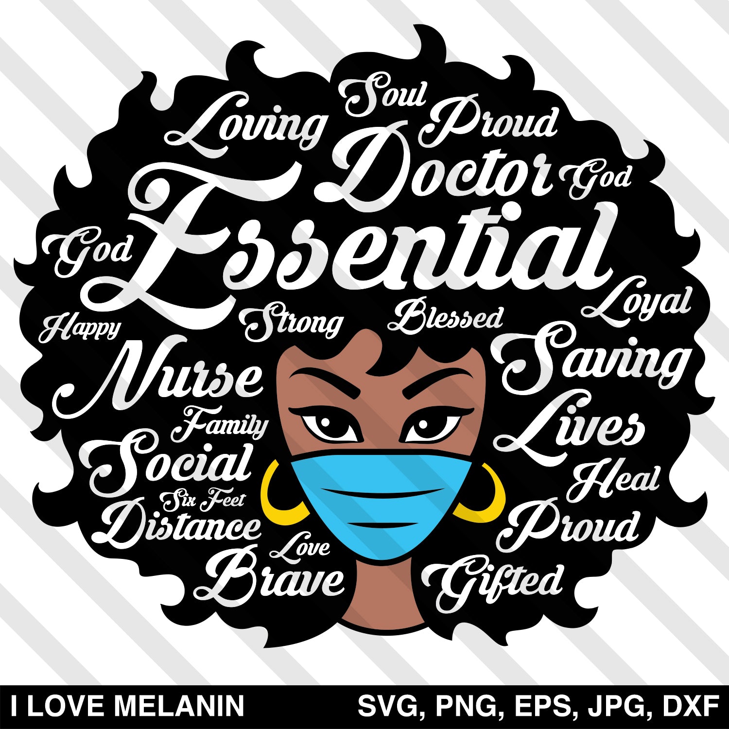 Download Essential Worker Afro Woman Nurse Svg I Love Melanin