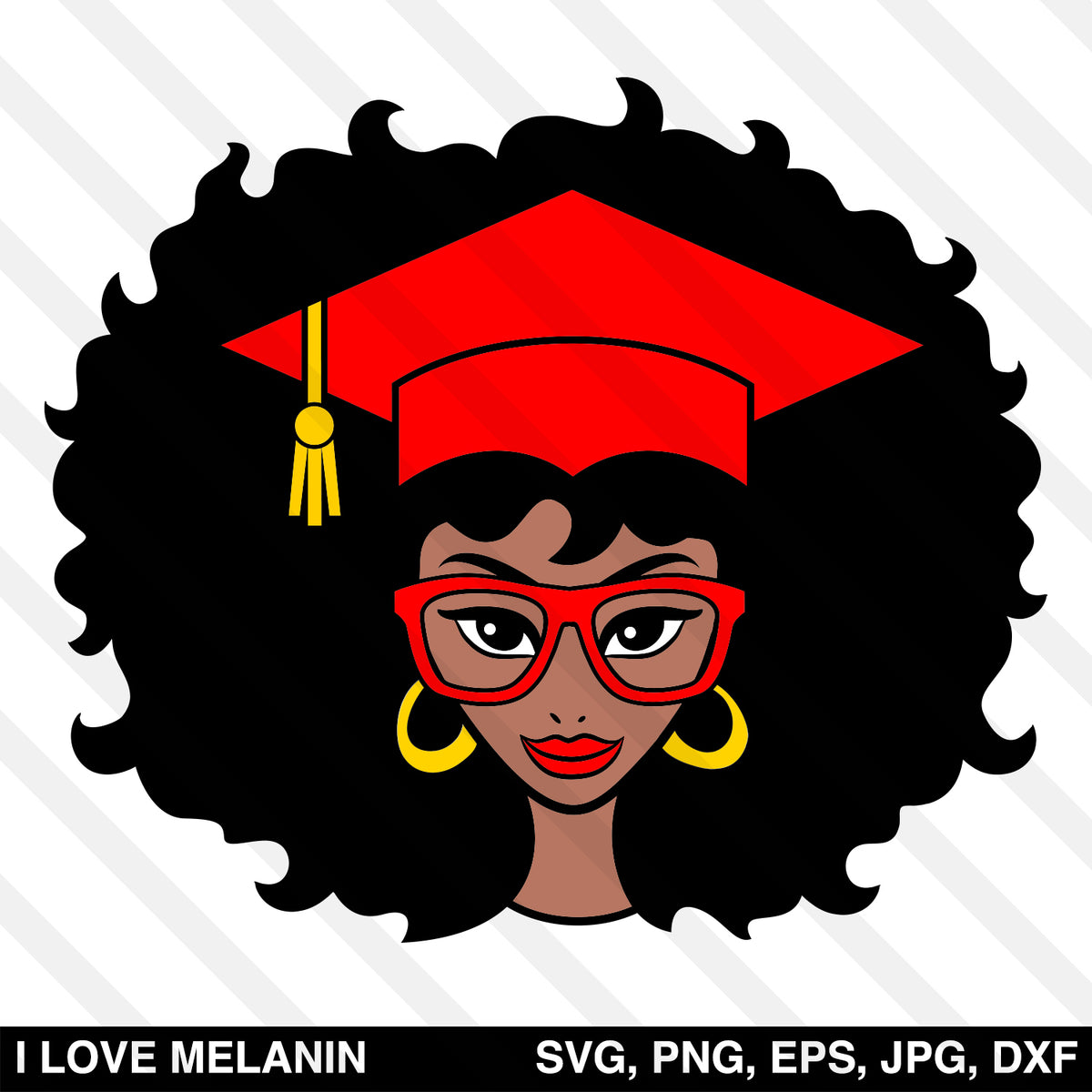Download Graduation Black Woman SVG - I Love Melanin