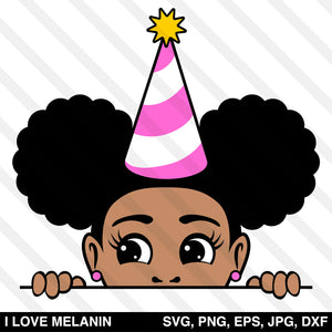 Download Peekaboo Afro Puffs Birthday Girl SVG - I Love Melanin