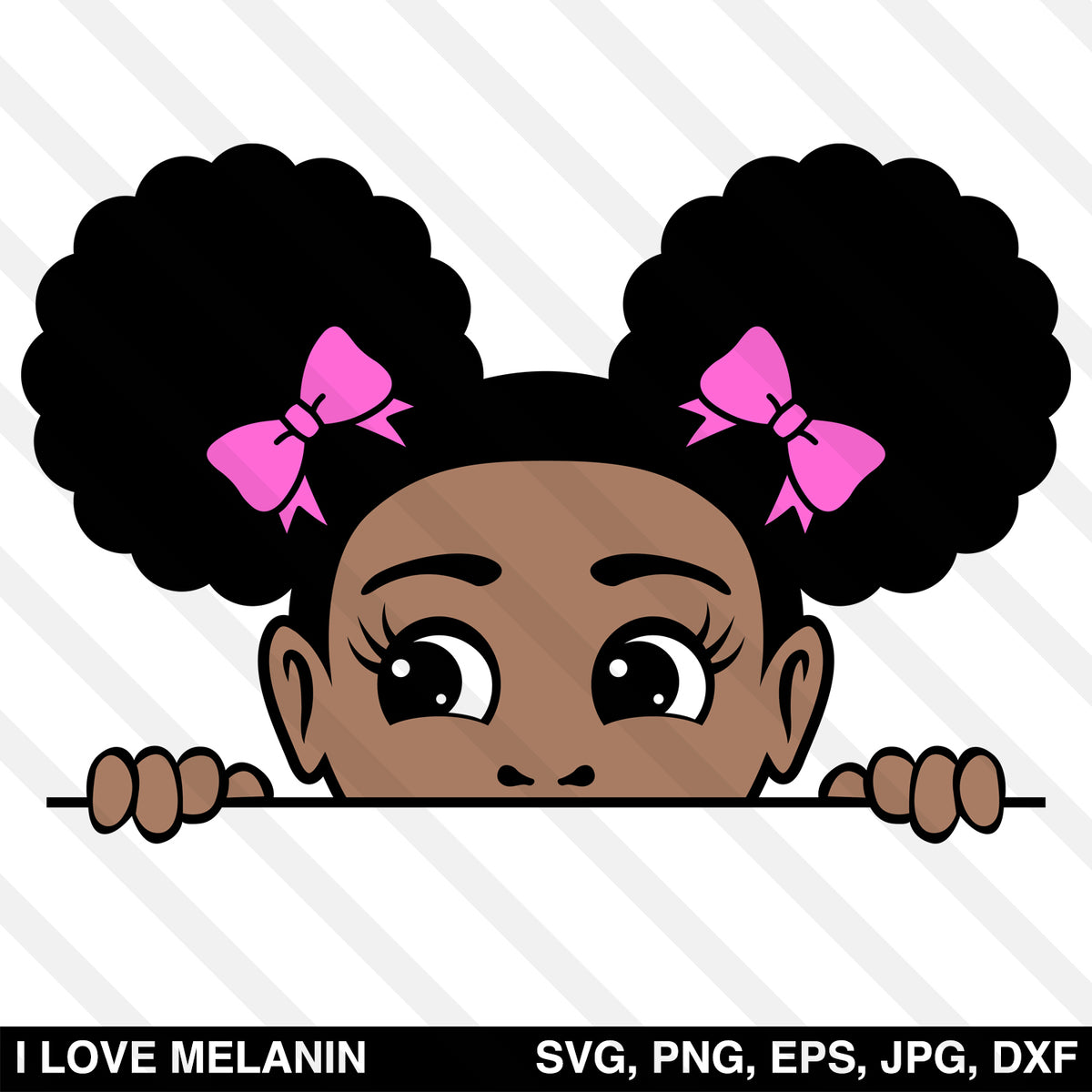 Download Peekaboo Afro Puffs Girl SVG - I Love Melanin