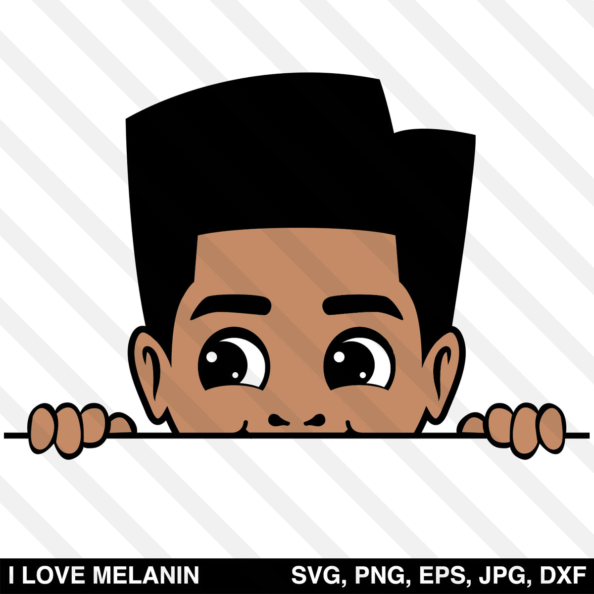 Peekaboo Boy SVG - I Love Melanin