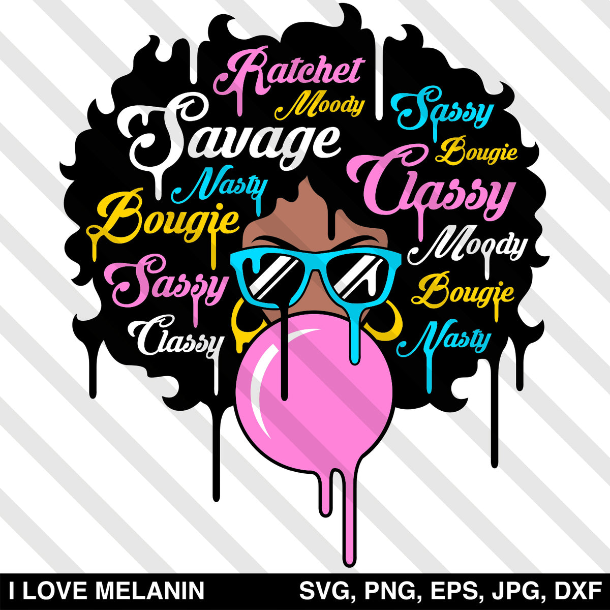 Download Savage Drip Afro Woman SVG - I Love Melanin