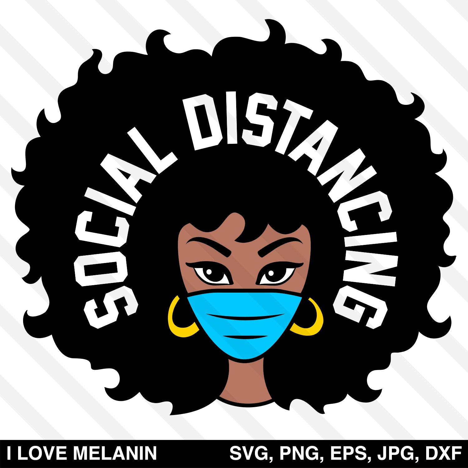 Social Distancing Nurse Svg I Love Melanin