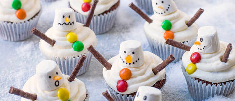 melted snowman cupcakes