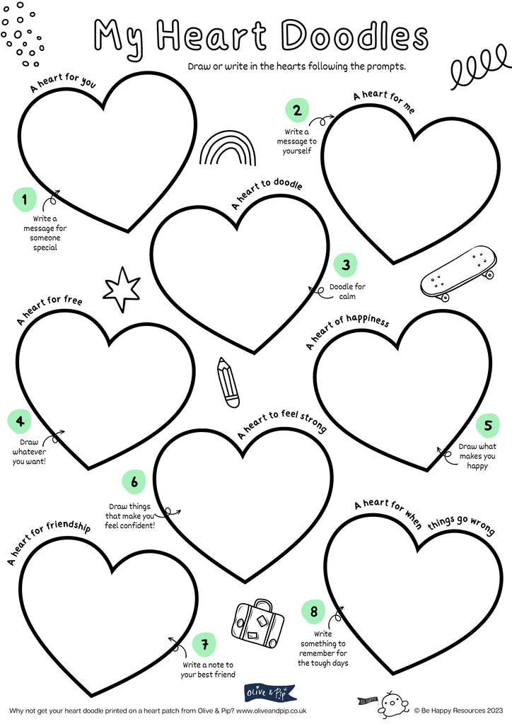 childrens wellbeing activity for love note patches
