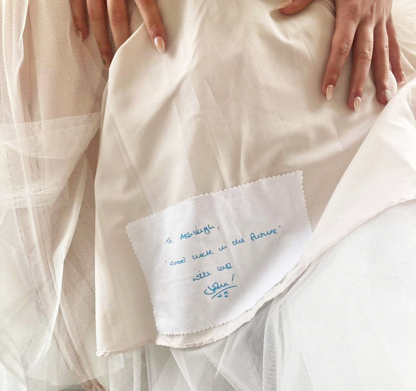 handwritten patch for wedding dress